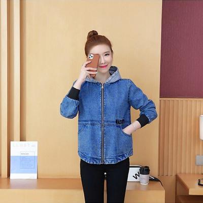 ÁO KHOÁC JEAN NỮ CÓ NÓN PHỐI BO TAY - NK345